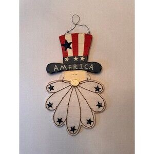Uncle Sam Patriotic 4th Of July Decorative Wooden Sign (Bx 26)
